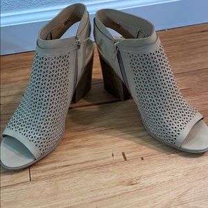 Soda ankle open toe booties.